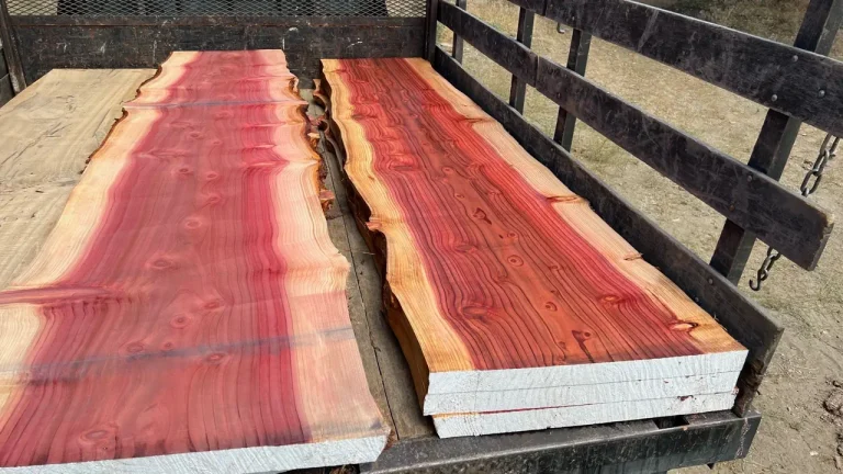 redwood at the mill ready for transport to the shop