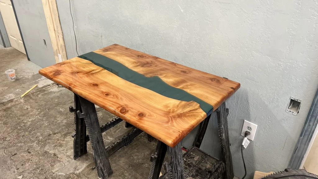 green river table in the shop