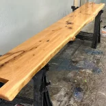 oak bar top under construction