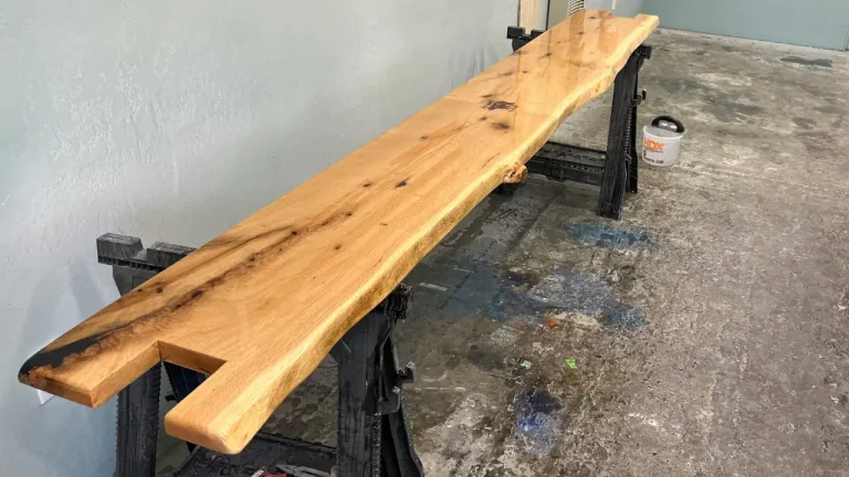 oak bar top under construction