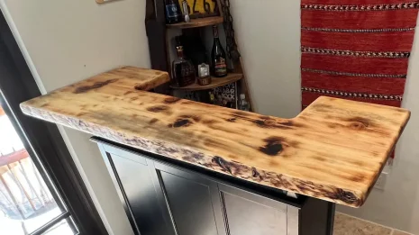 PineBarC;oser Pine Bartop installed in our clients house