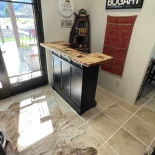 Pine bartop being constructed at the shop