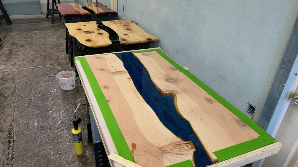 green river table in the shop