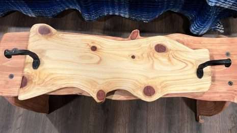 charcuterie board with handles