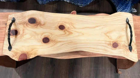 REDWOOD CHARCUTERIE BOARD WITH HANDLES REDWOOD CHARCUTERIE BOARD WITH HANDLES