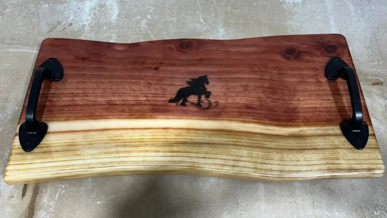 Charcuterie Board with handles and laser logo burn in