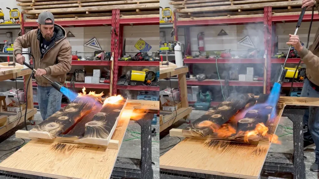 Burning the Lava River Table Landscape