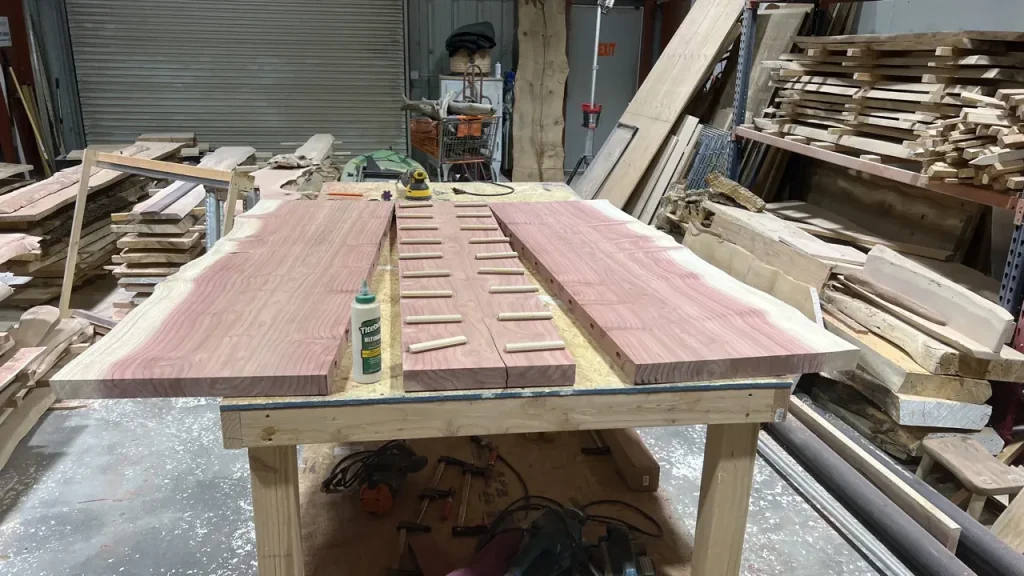 using the domino tool to put together 3 slabs