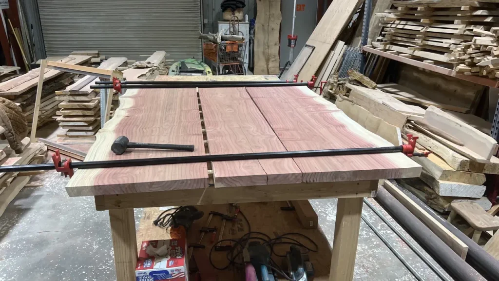 using the domino tool to put together 3 slabs