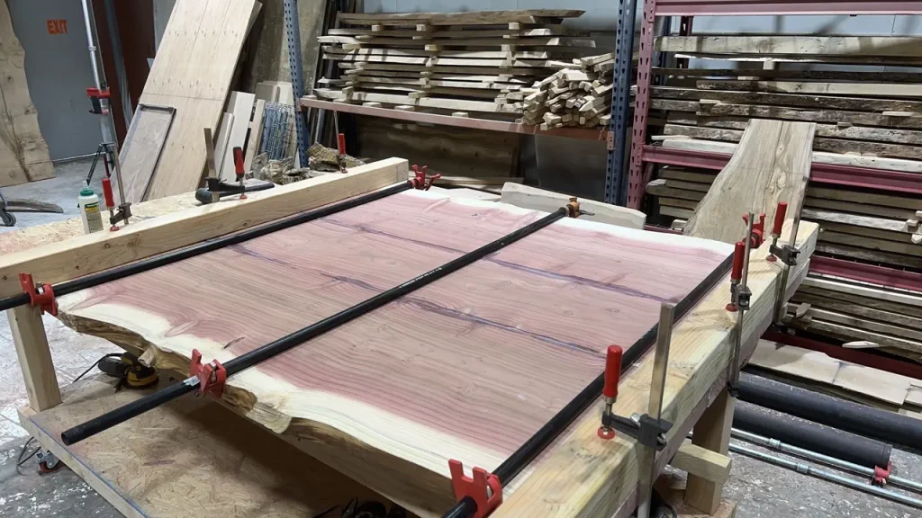 using the domino tool to put together 3 slabs