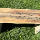 Blue Pine Bench in the park