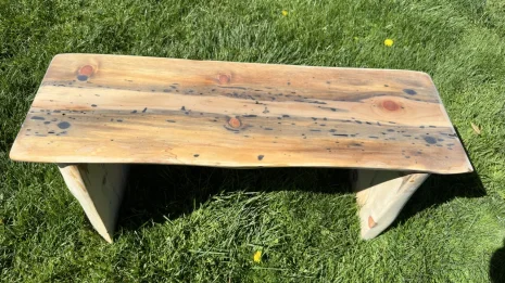 Blue Pine Bench in the park Blue Pine Bench in the park