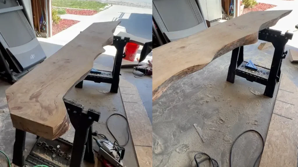 The conformed over-width mantle is now ready to be planed to the desired thickness.