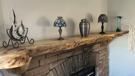 Pine mantle installed in customer's home Pine mantle installed in customer's home