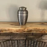 Pine mantle installed in customer's home