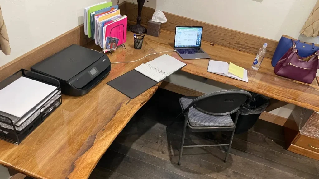 Oak Office Desk in a Home office