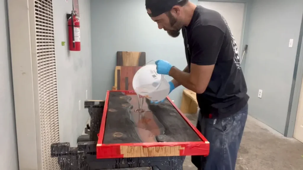 Pouring Resin River Lava Table