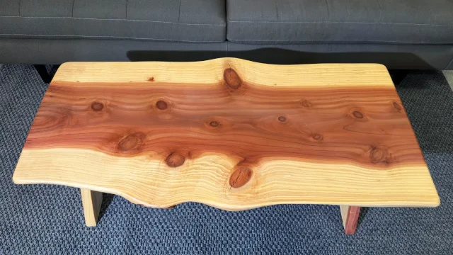 Redwood Coffee Table in livingroom