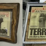 Framed Collectible 9/11/01 Newspaper