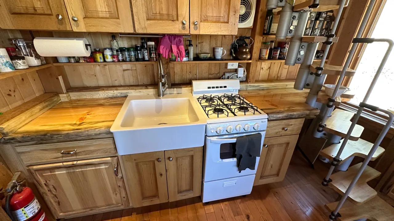Custom Pine Kitchen Counter Installed