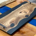 Eucalyptus charcuterie board with black resin