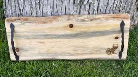 Charcuterie Board with wine Glass Etching