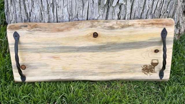Charcuterie Board with wine Glass Etching