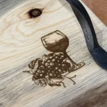 Charcuterie board laser etched with wine glass