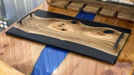 Eucalyptus Charcuterie Board Black Resin