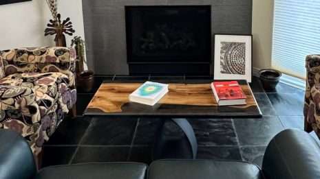Black Copper Eucalyptus Coffee Table at Customer's House Black Copper Eucalyptus Coffee Table at Customer's House