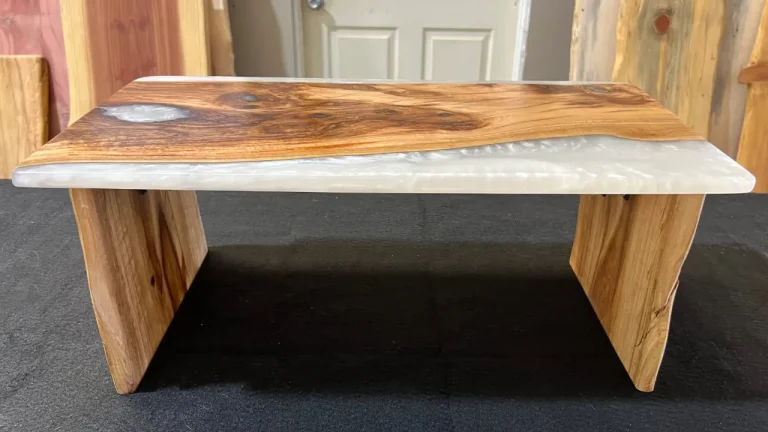 White Stone Coat Lap Tray With Foldable Legs