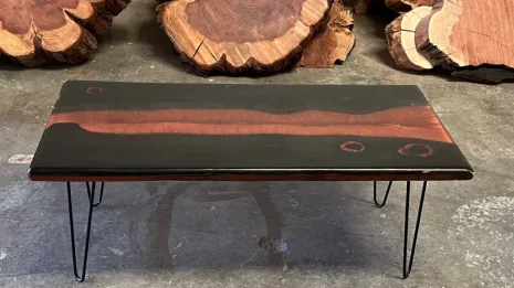 BLACK CHARRED RED RIVER COFFEE TABLE BLACK CHARRED RED RIVER COFFEE TABLE