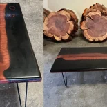 BLACK CHARRED RED RIVER COFFEE TABLE