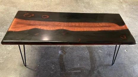 BLACK CHARRED RED RIVER COFFEE TABLE BLACK CHARRED RED RIVER COFFEE TABLE