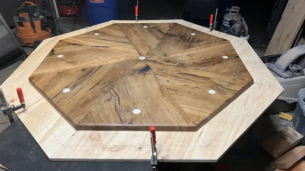 Oak Poker Table being constructed