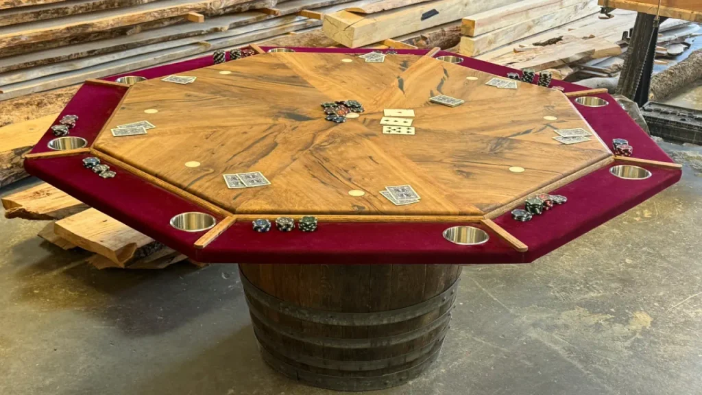 Poker Table with Barrel Base