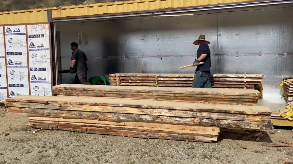 Kiln Drying slabs of various types of wood