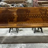 bench made from trifold closet door