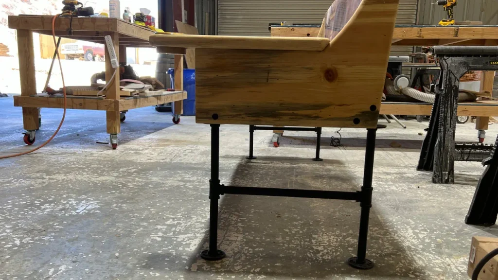 bench made from trifold closet door