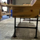 bench made from trifold closet door