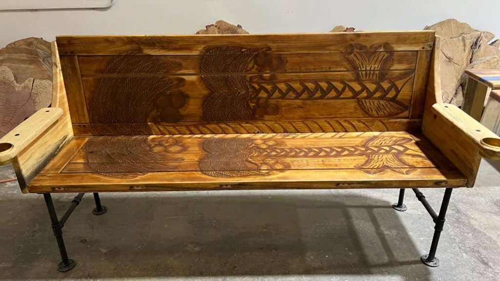 bench made from trifold closet door