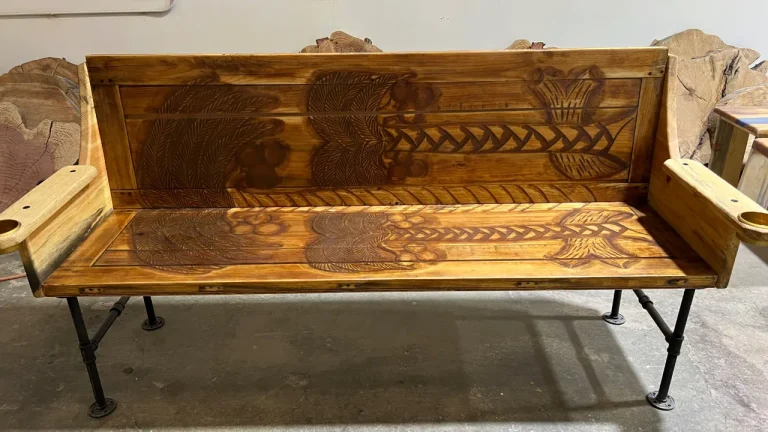 bench made from trifold closet door