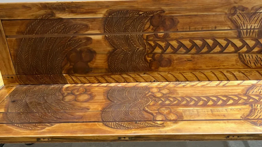 bench made from trifold closet door