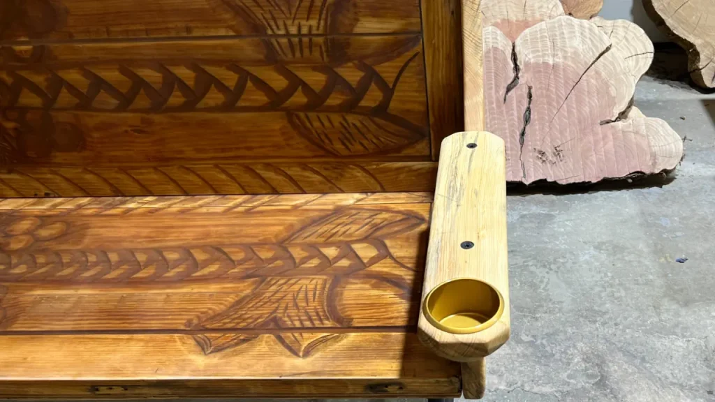 bench made from trifold closet door