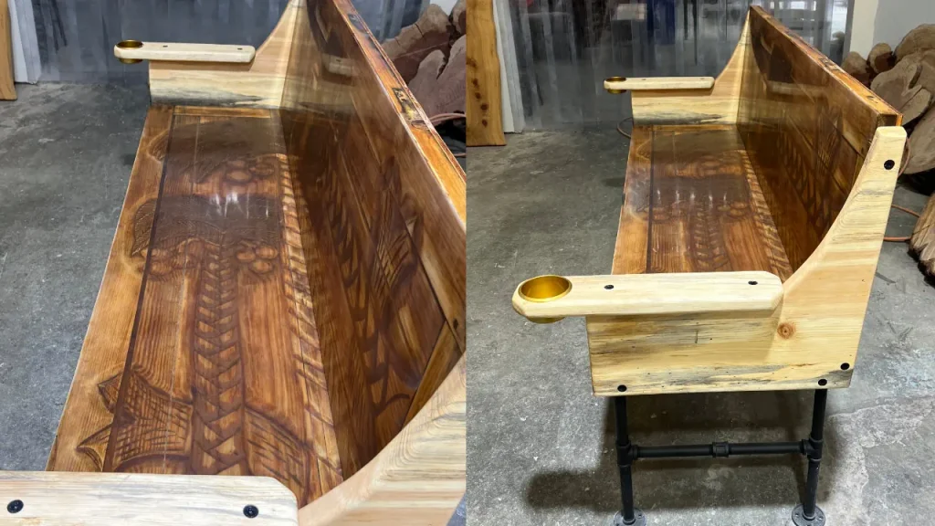 bench made from trifold closet door