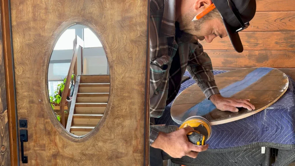 Pine Blue River Door Insert