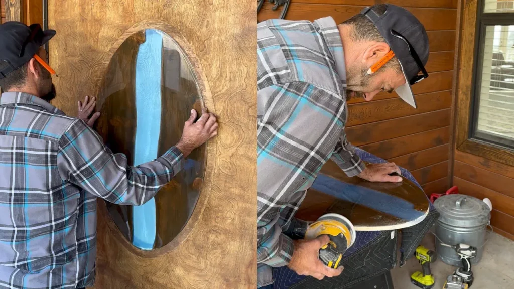 Pine Blue River Door Insert