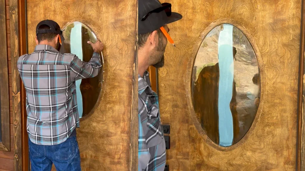 Pine Blue River Door Insert