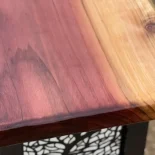 Redwood Outdoor Bench being installed