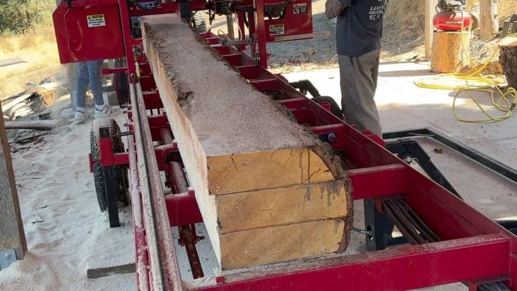 Live Edge Beam being milled